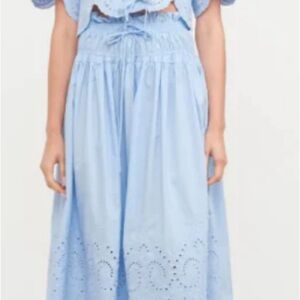 NWT Sophie The Label bcBlue Eyelet Skirt